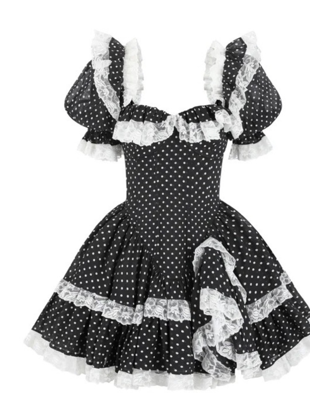Selkie The Black Polka Dot Ferris Wheel Dress
Xxl